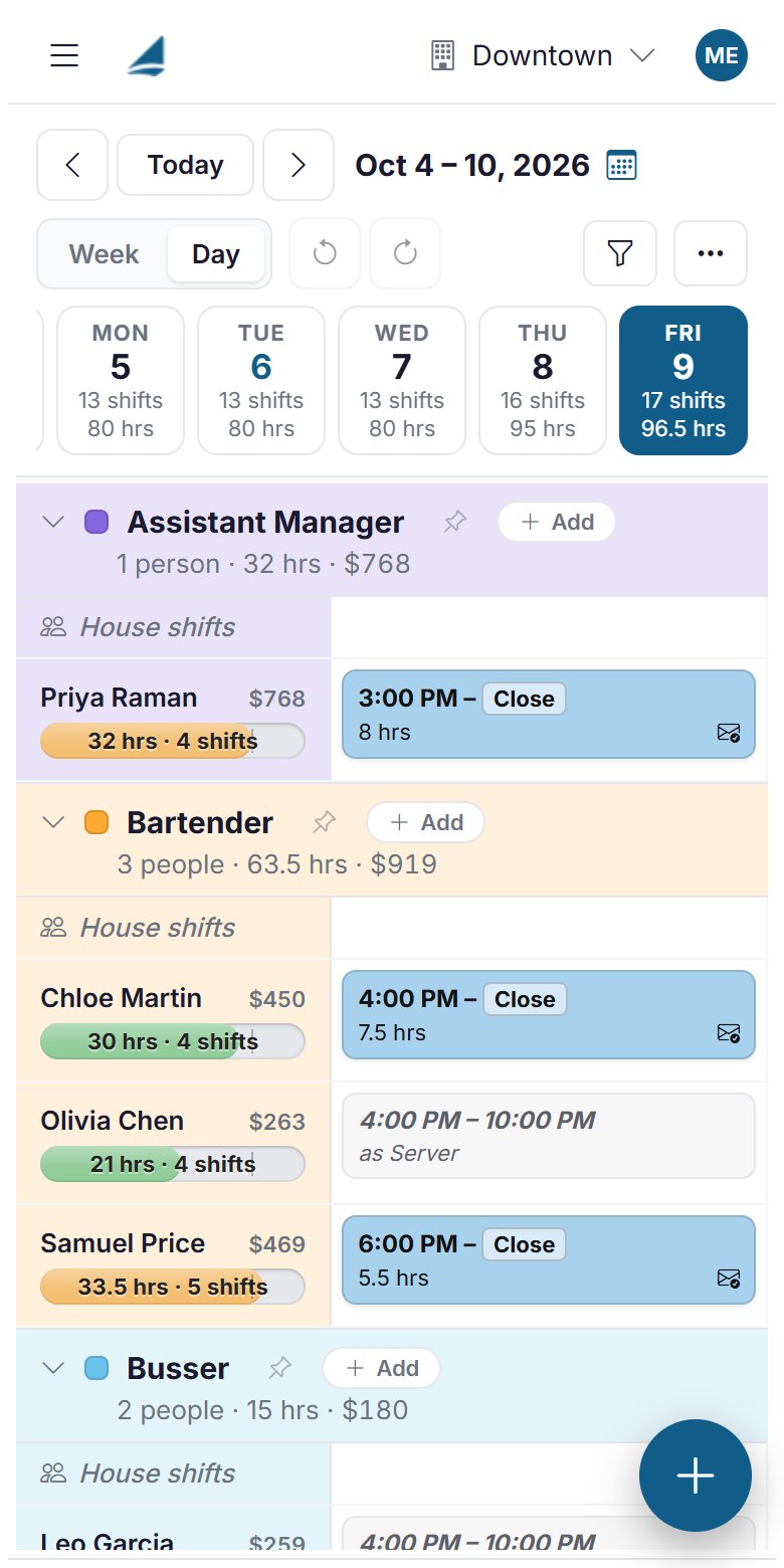 A manager's schedule on a phone, one day at a time
